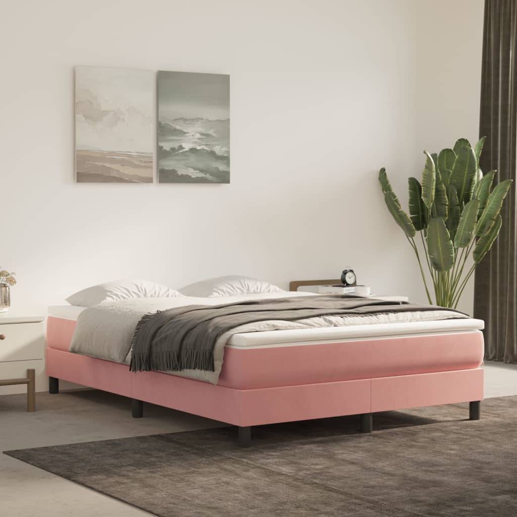 vidaXL Bettgestell Rosa 140x200 cm Samt