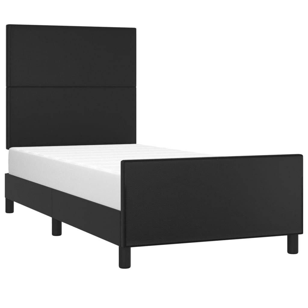 vidaXL Bettgestell mit Kopfteil Schwarz 80x200 cm Kunstleder