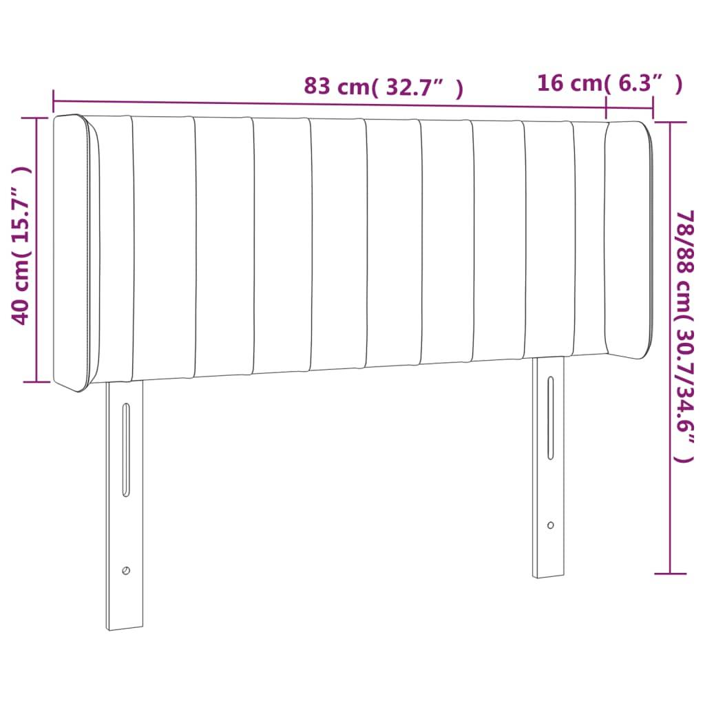 vidaXL Kopfteil mit Ohren Hellgrau 83x16x78/88 cm Stoff