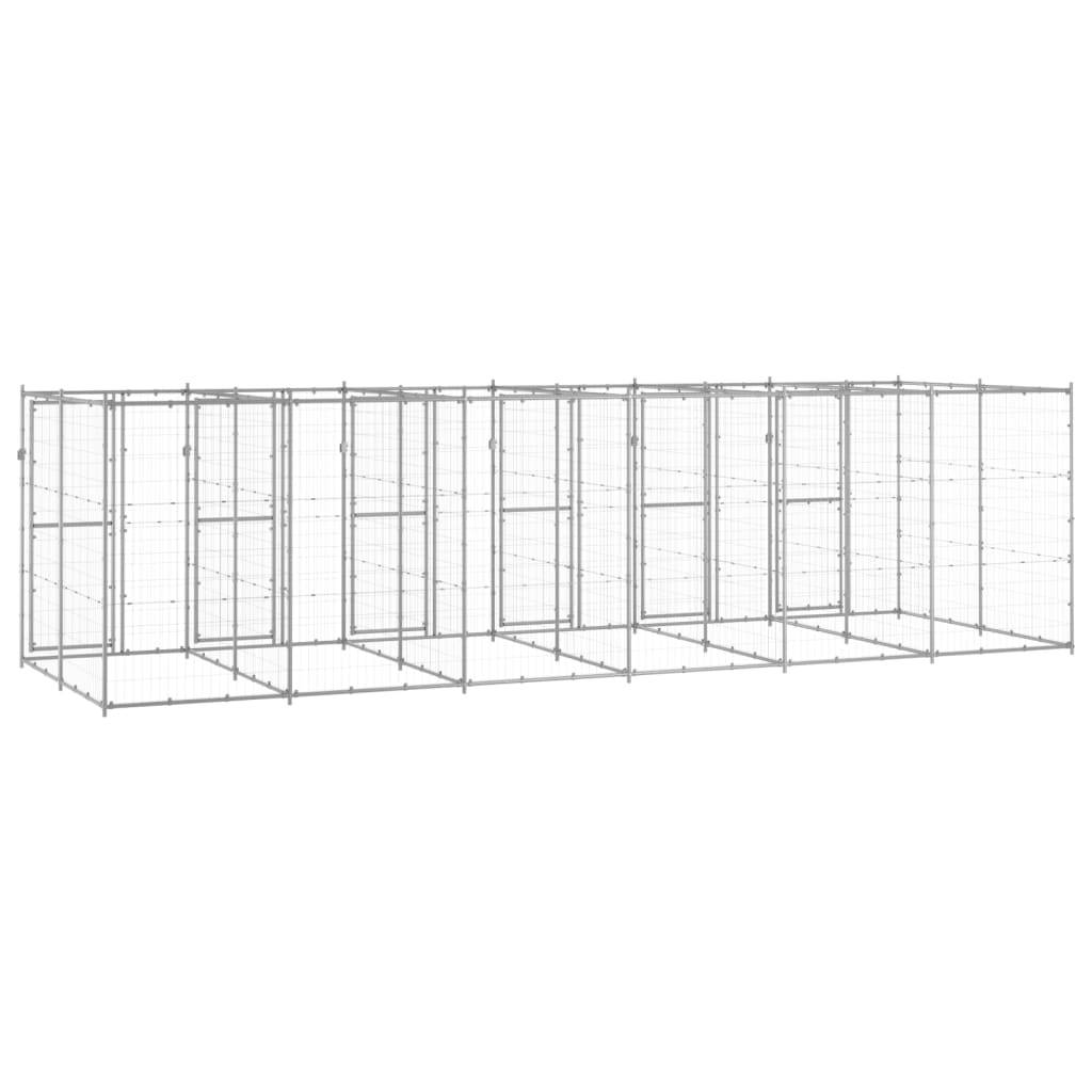 vidaXL Outdoor-Hundezwinger Verzinkter Stahl 14,52 m²