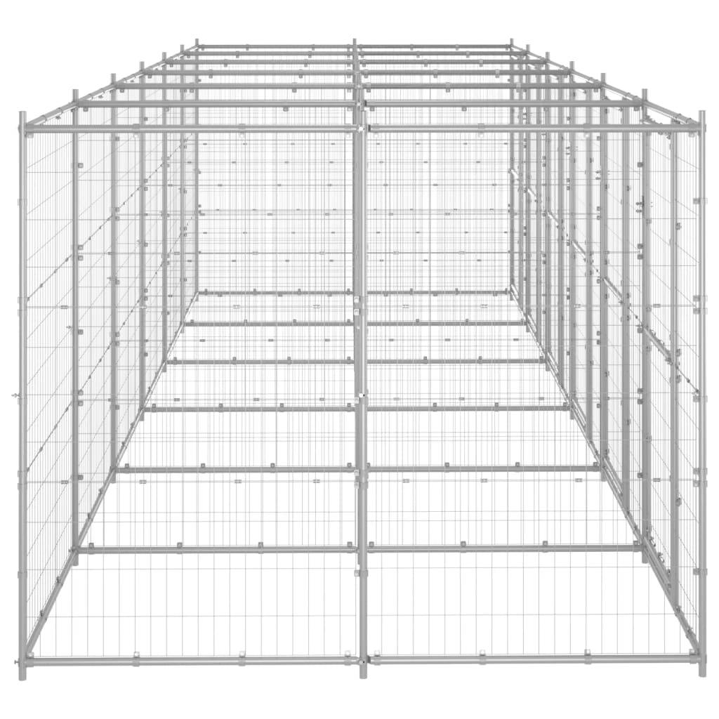 vidaXL Outdoor-Hundezwinger Verzinkter Stahl 14,52 m²
