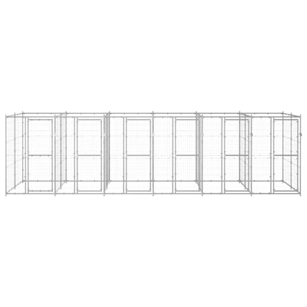 vidaXL Outdoor-Hundezwinger Verzinkter Stahl 14,52 m²