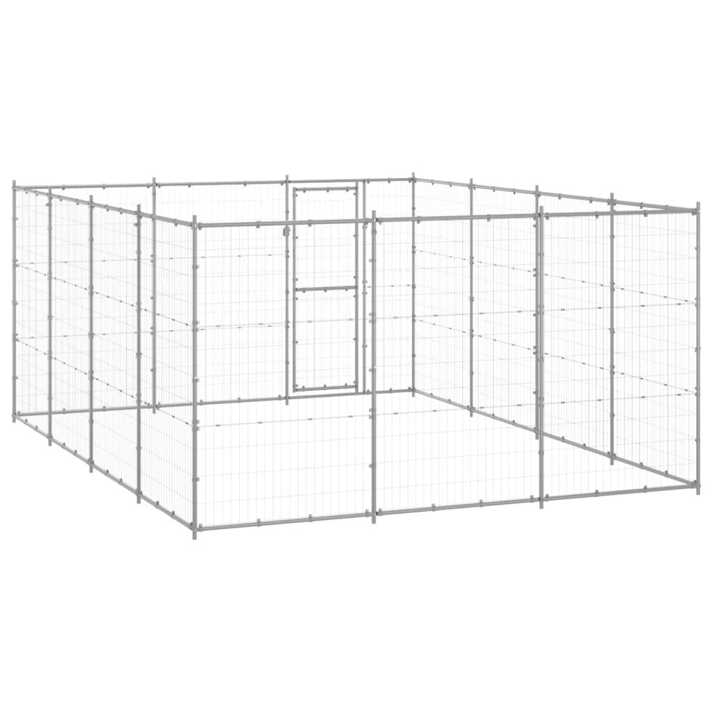 vidaXL Outdoor-Hundezwinger Verzinkter Stahl 14,52 m²