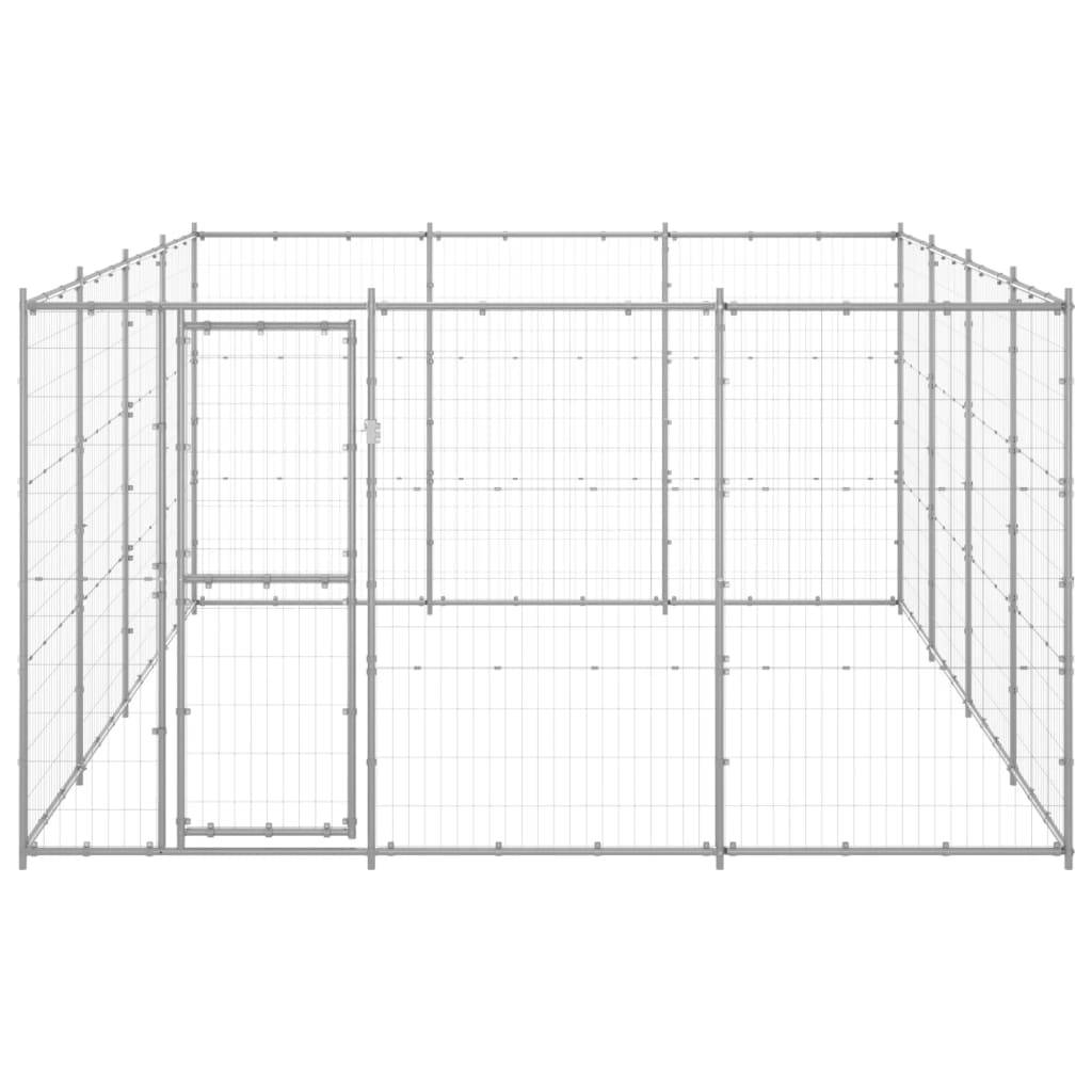 vidaXL Outdoor-Hundezwinger Verzinkter Stahl 14,52 m²