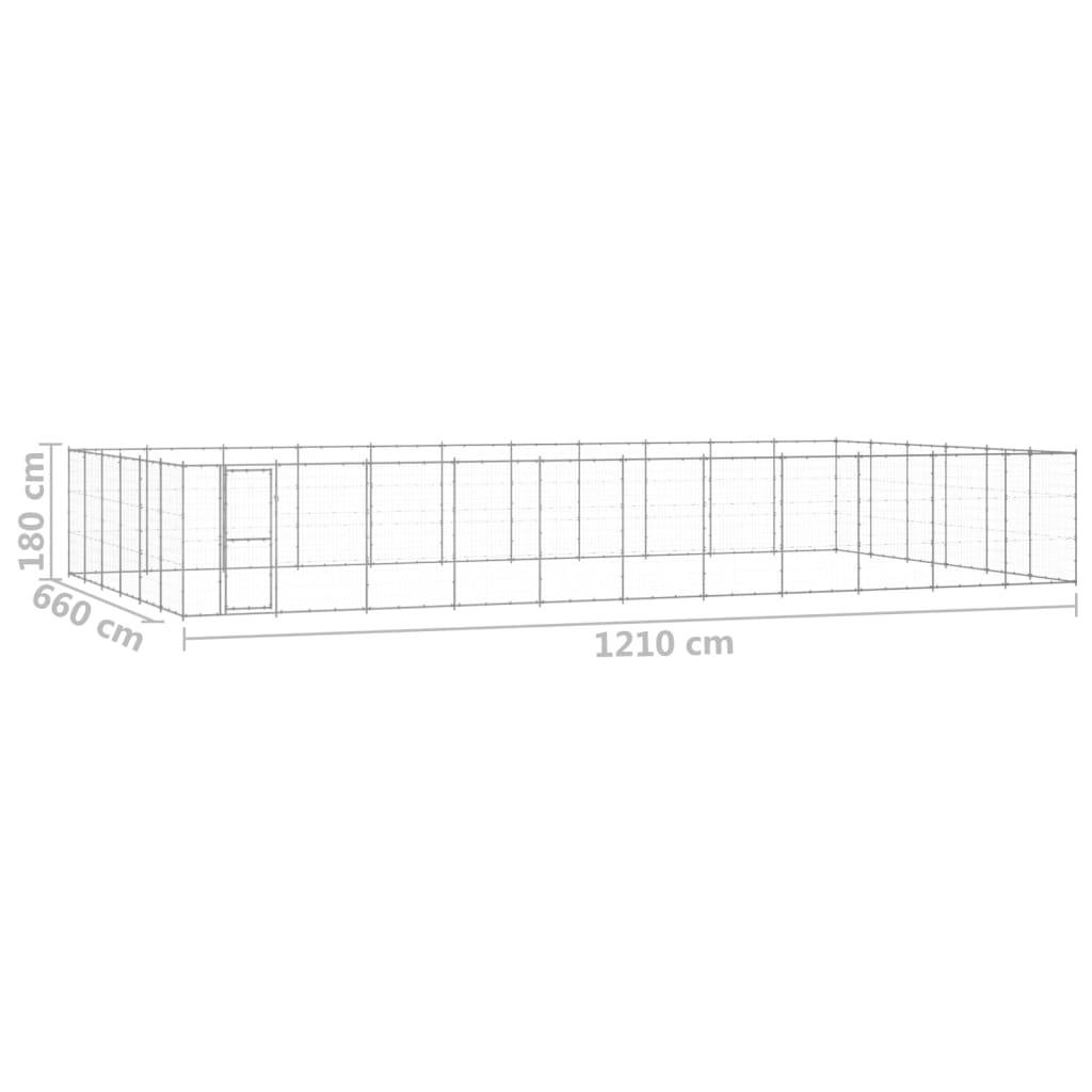 vidaXL Outdoor-Hundezwinger Verzinkter Stahl 79,86 m²