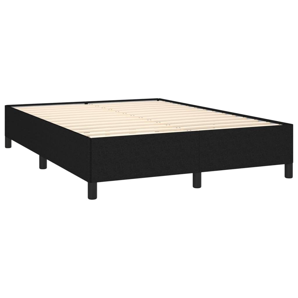 vidaXL Boxspringbett mit Matratze Schwarz 140x200 cm Stoff