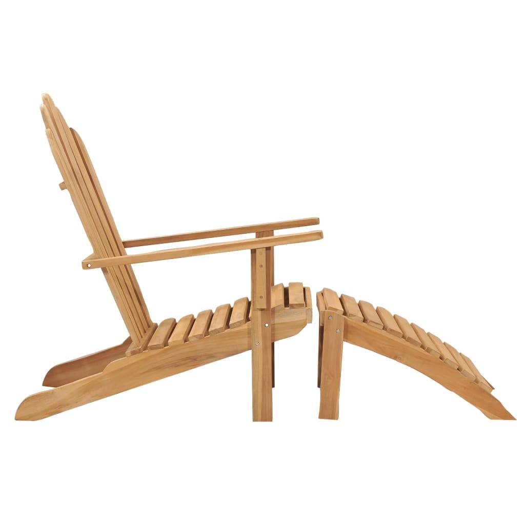 vidaXL Adirondack-Stuhl mit Fußteil Massivholz Teak