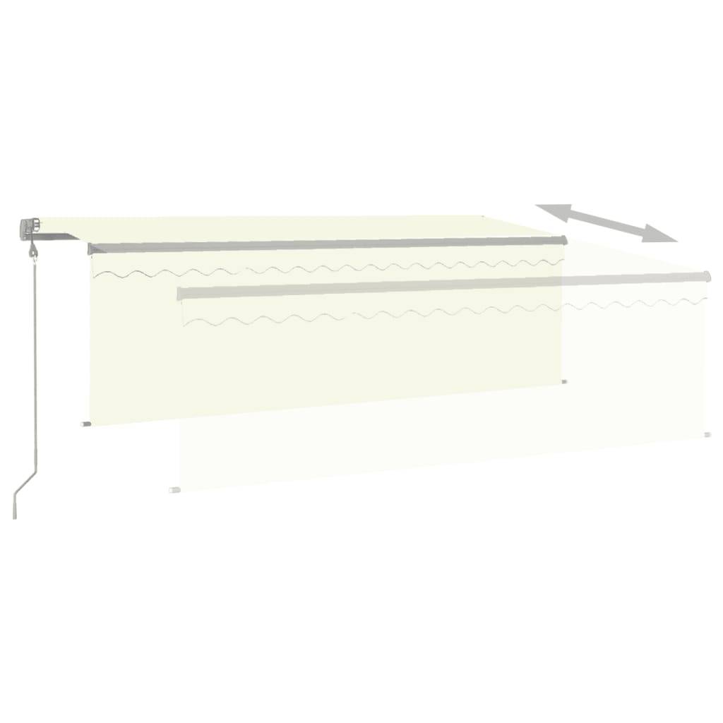 vidaXL Markise Automatisch Einziehbar mit Volant 4x3 m Creme