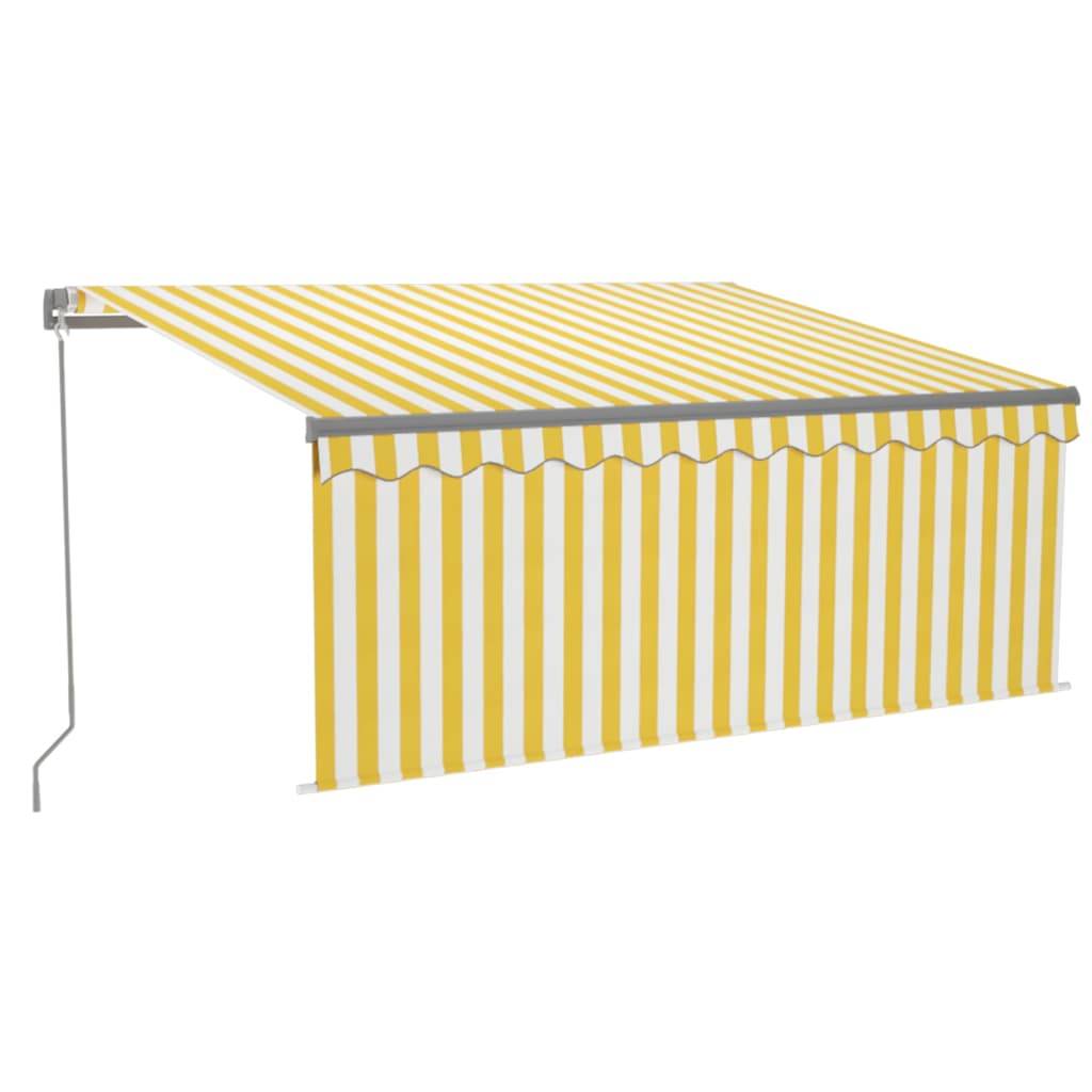 vidaXL Markise Manuell Einziehbar mit Rollo LED 3x2,5m Gelb & Weiß