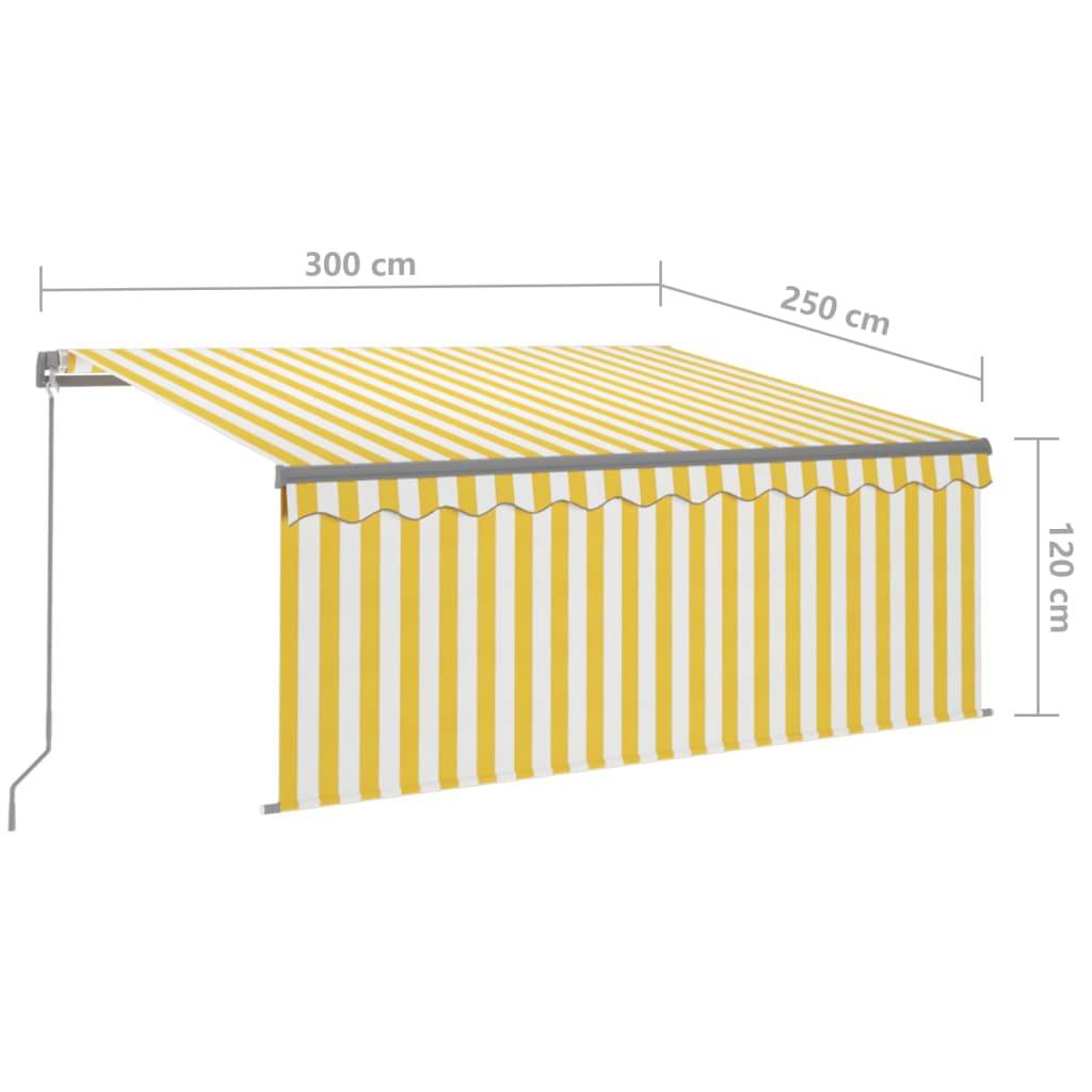 vidaXL Markise Manuell Einziehbar mit Rollo 3x2,5 m Gelb & Weiß