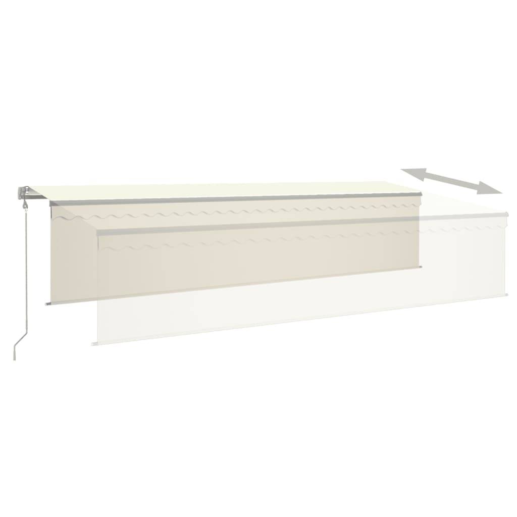 vidaXL Markise Automatisch Einziehbar mit Volant 6x3 m Creme