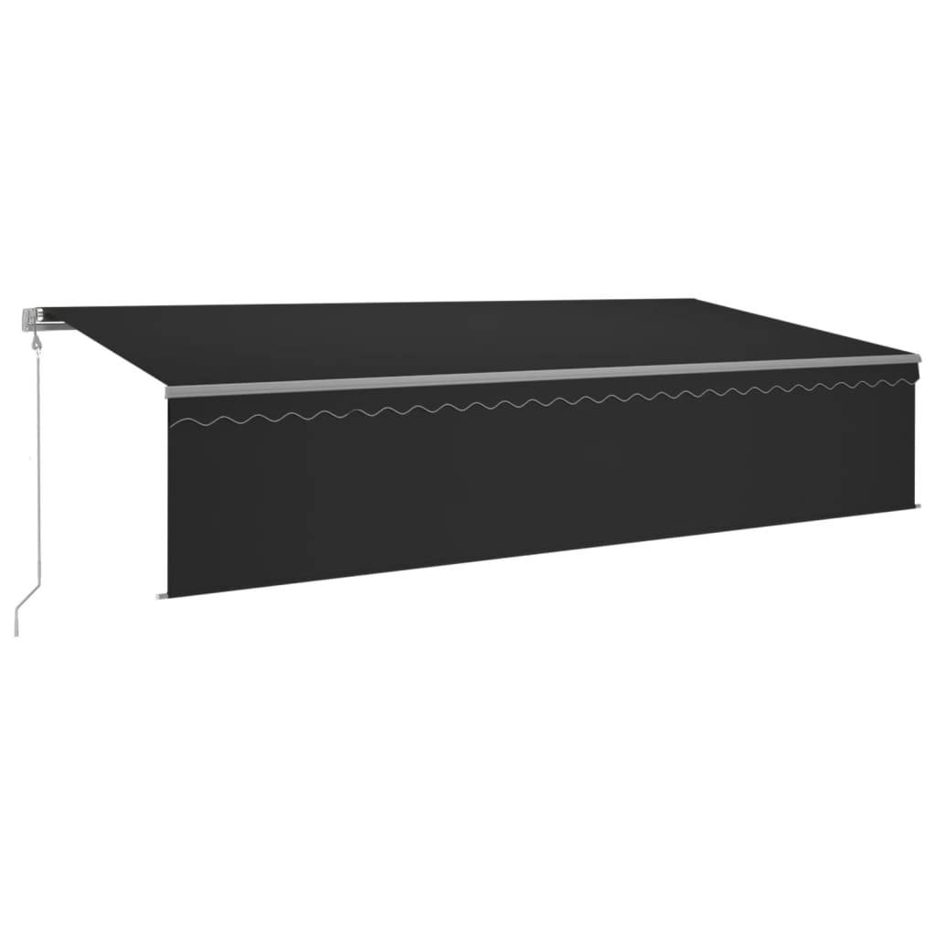 vidaXL Markise Automatisch mit Rollo LED Windsensor 6x3m Anthrazit