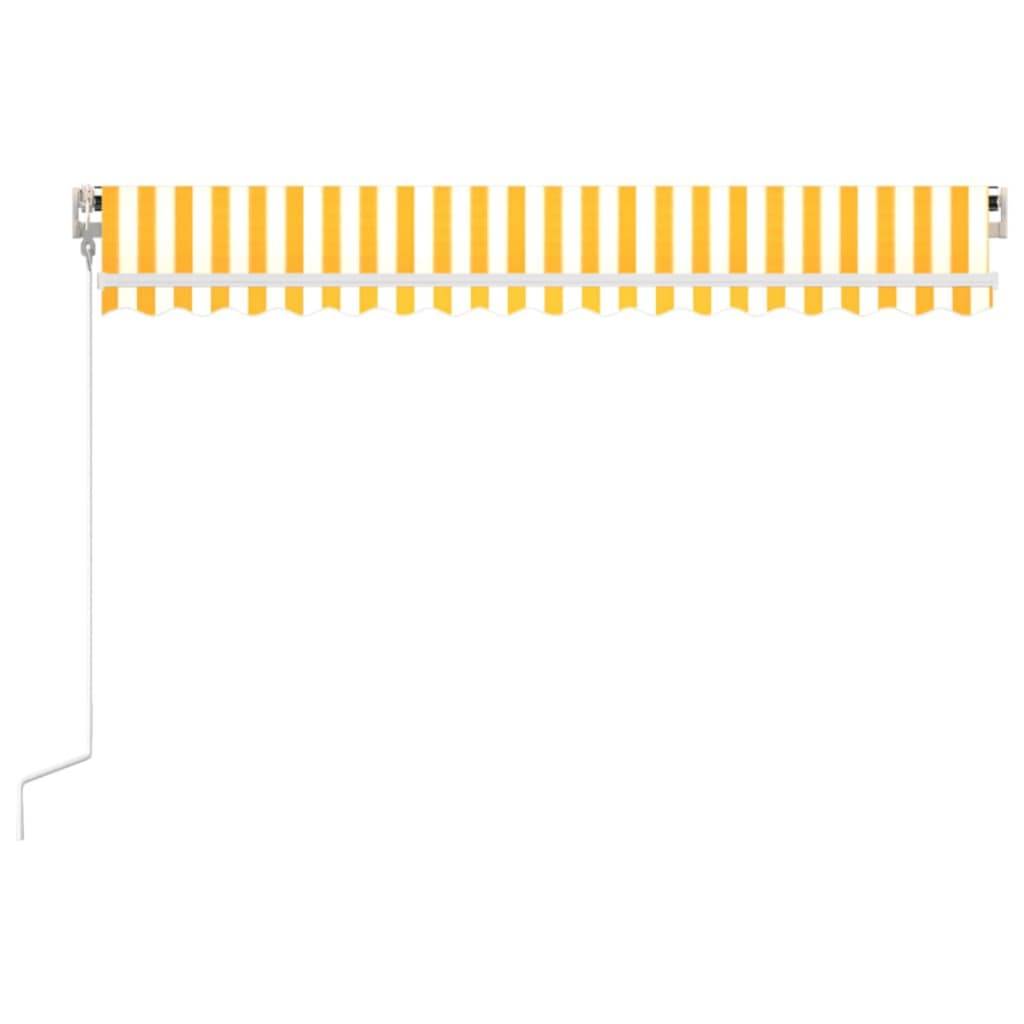 vidaXL Markise Automatisch Einziehbar 450x350 cm Gelb und Weiß