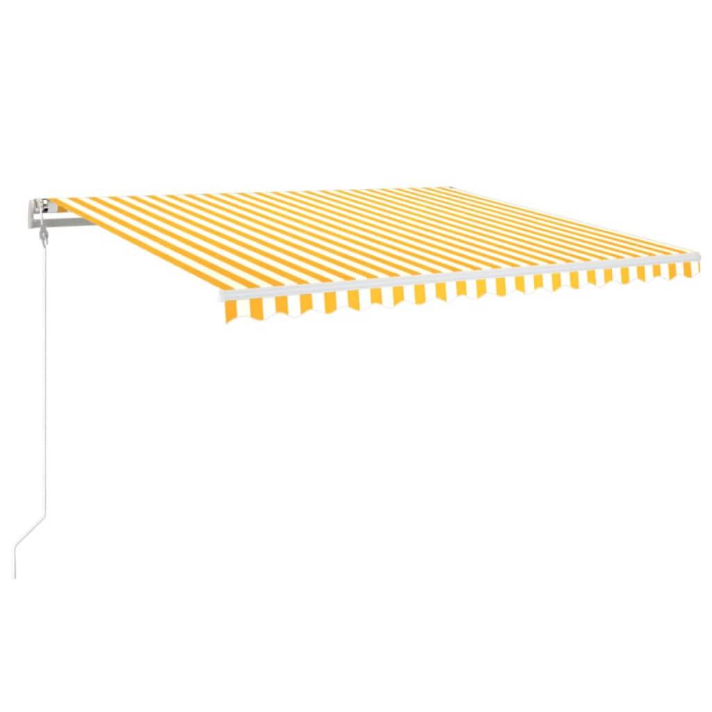 vidaXL Markise Automatisch Einziehbar 450x350 cm Gelb und Weiß