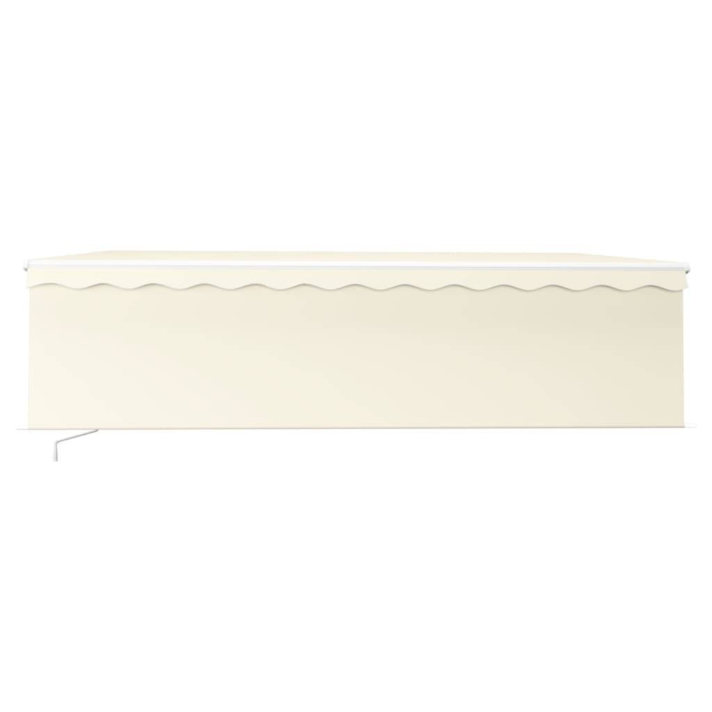 vidaXL Markise Manuell Einziehbar mit Rollo & LED 5x3 m Creme