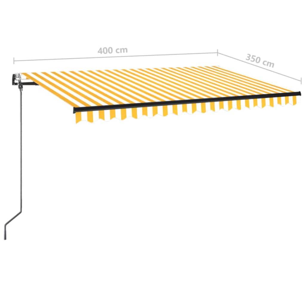 vidaXL Markise Automatisch Einziehbar 400x350 cm Gelb und Weiß