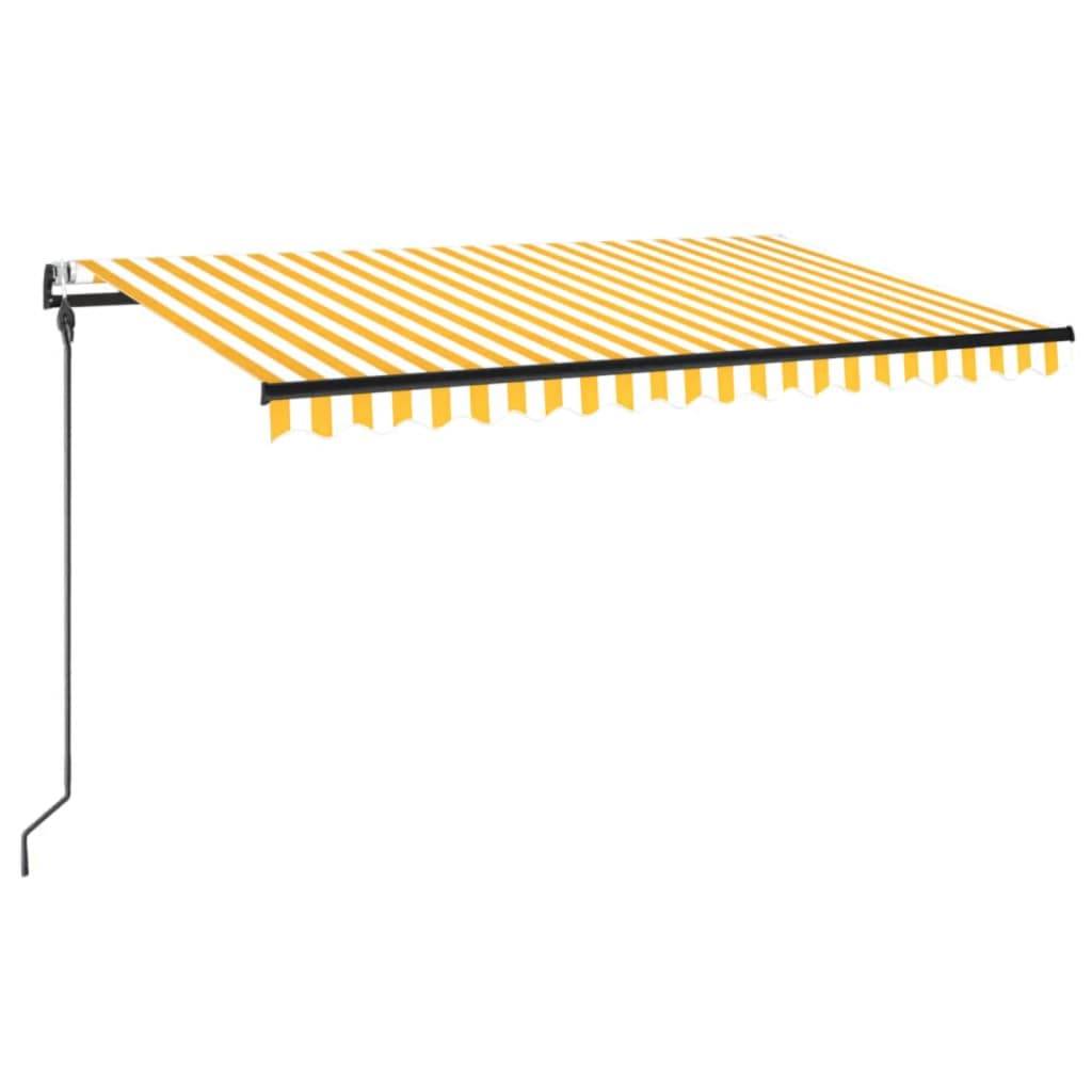 vidaXL Markise Automatisch Einziehbar 450x300 cm Gelb und Weiß