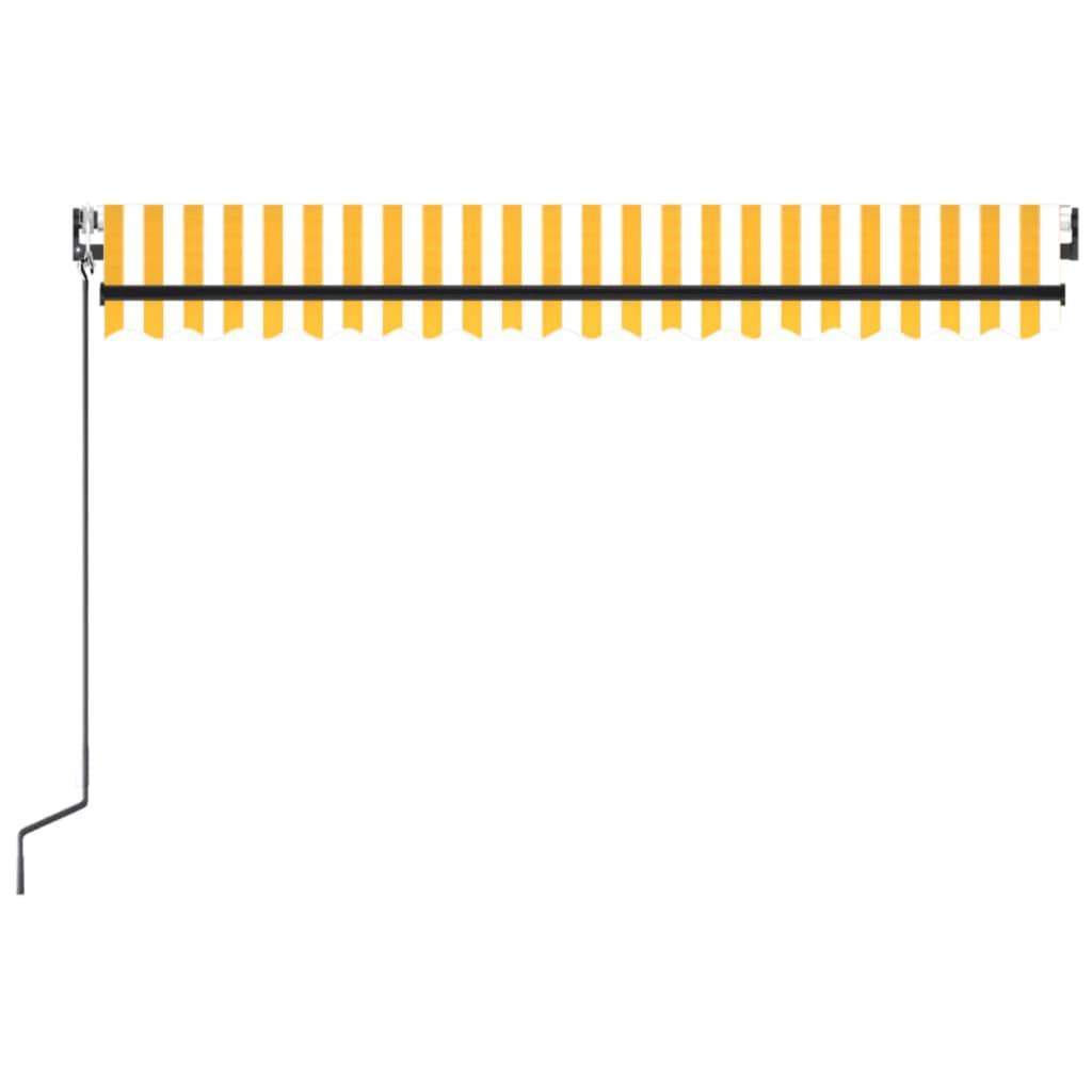 vidaXL Markise Automatisch Einziehbar 450x300 cm Gelb und Weiß