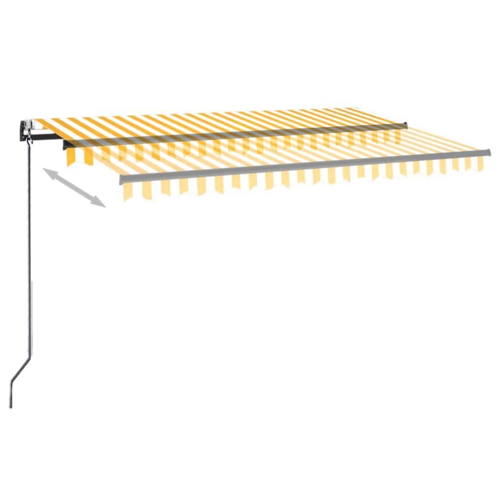 vidaXL Markise Automatisch Einziehbar 450x300 cm Gelb und Weiß