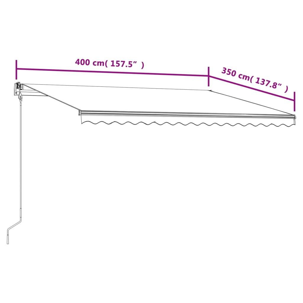 vidaXL Markise Automatisch Einziehbar 400x350 cm Blau und Weiß