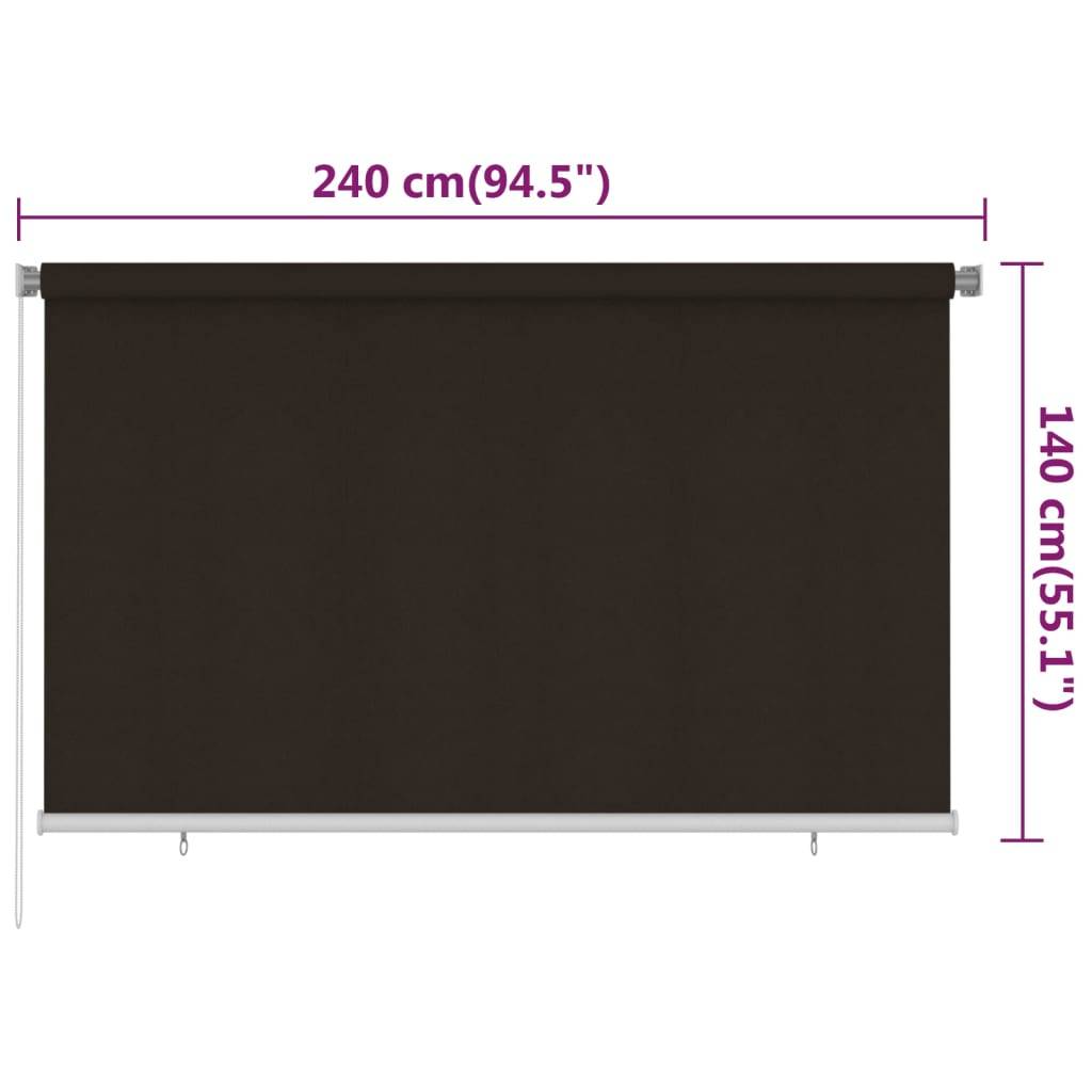 vidaXL Außenrollo 240x140 cm Braun HDPE