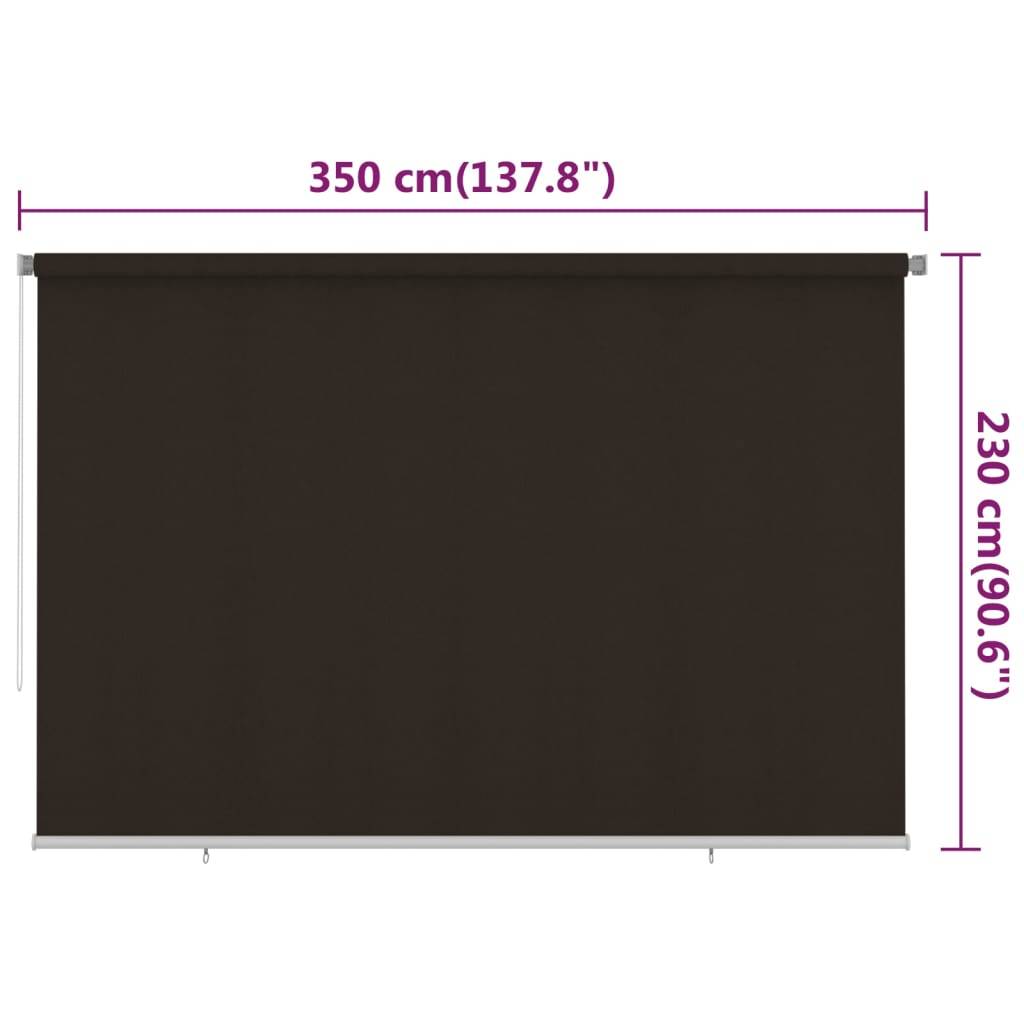 vidaXL Außenrollo 350x230 cm Braun HDPE