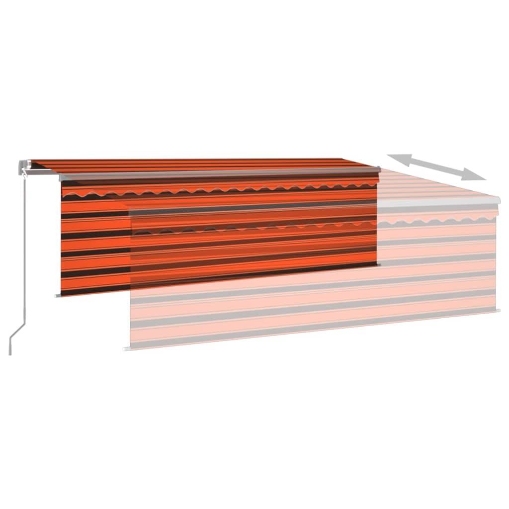 vidaXL Markise Manuell Einziehbar mit Rollo 4x3 m Orange & Braun