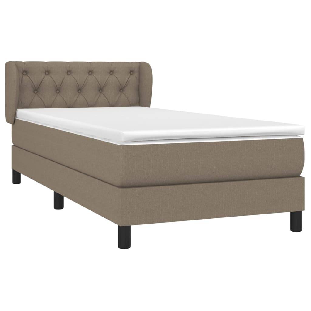 vidaXL Boxspringbett mit Matratze Taupe 80x200 cm Stoff