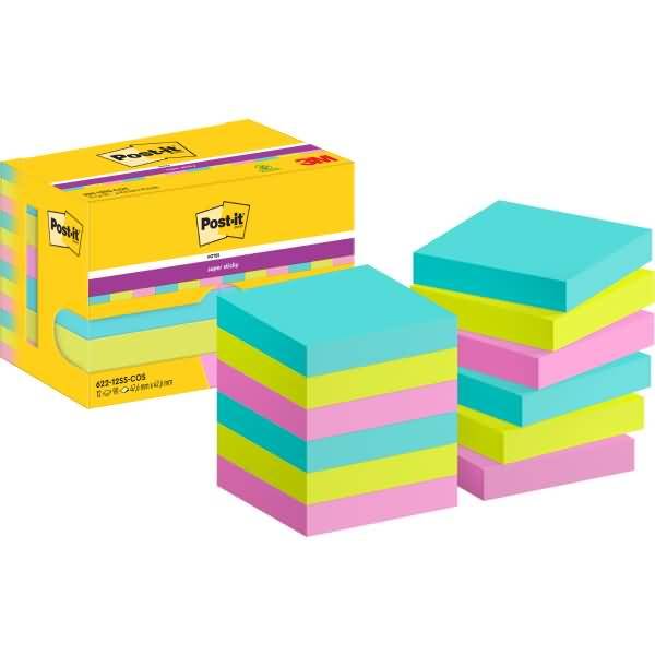 Haftnotiz Super Sticky 622-12 SS-COS 47,6x47,6mm 12x90 Blatt