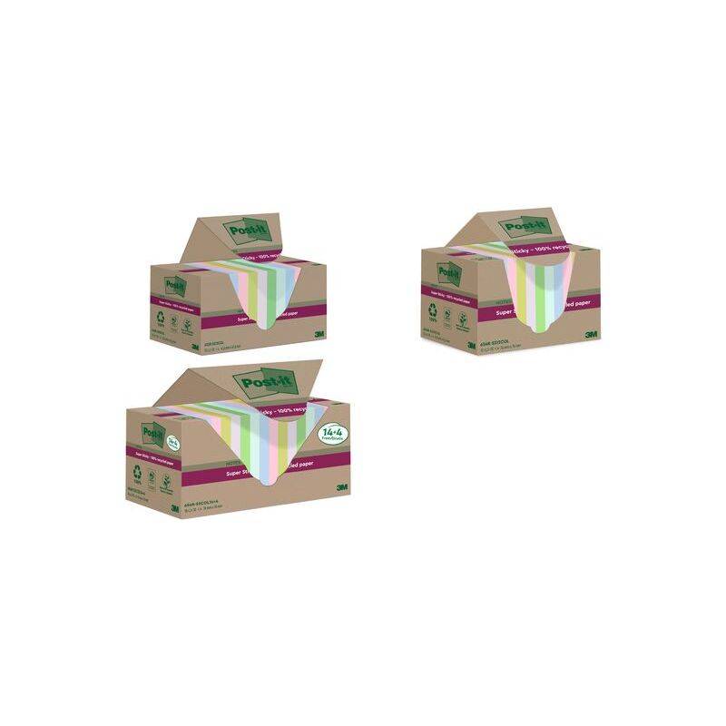 Post-it Haftnotizen super sticky Recycling notes, farbig