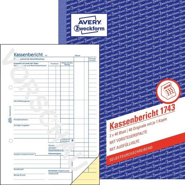 Kassenbuch Bericht A5 2x40Blatt SD blau.