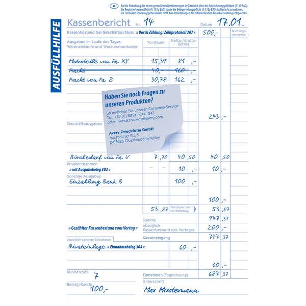 Kassenbuch Bericht A5 2x40Blatt SD blau.