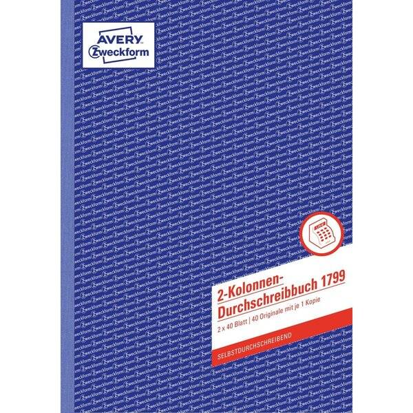 Kolonnen-Durchschreibbuch - A4 2 Kolonnen 2x 40 Blatt SD.