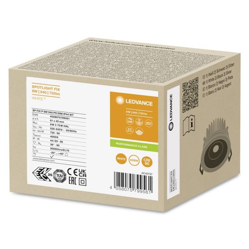 Ledvance LED-Einbaustrahler SPFIXP8W940PSDIP44WT
