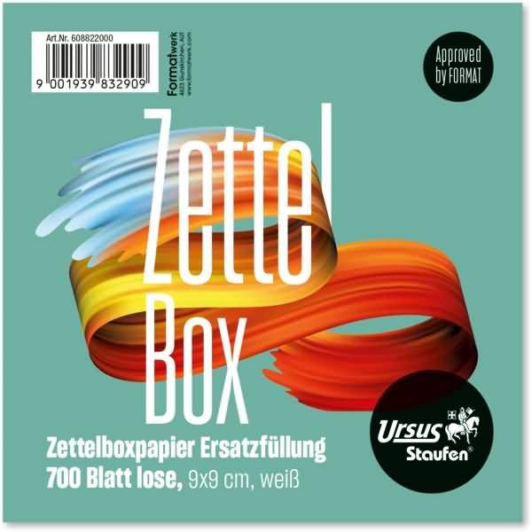 Zettelboxpapier Style 80g/qm 90x90 mm weiß 700 Blatt