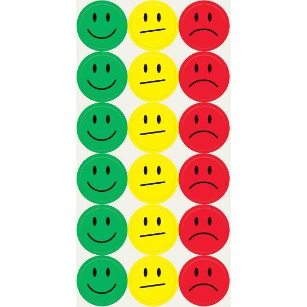Klebepunkte Smileys Folie gelb/grün/rot 20mm VE=180 Stück