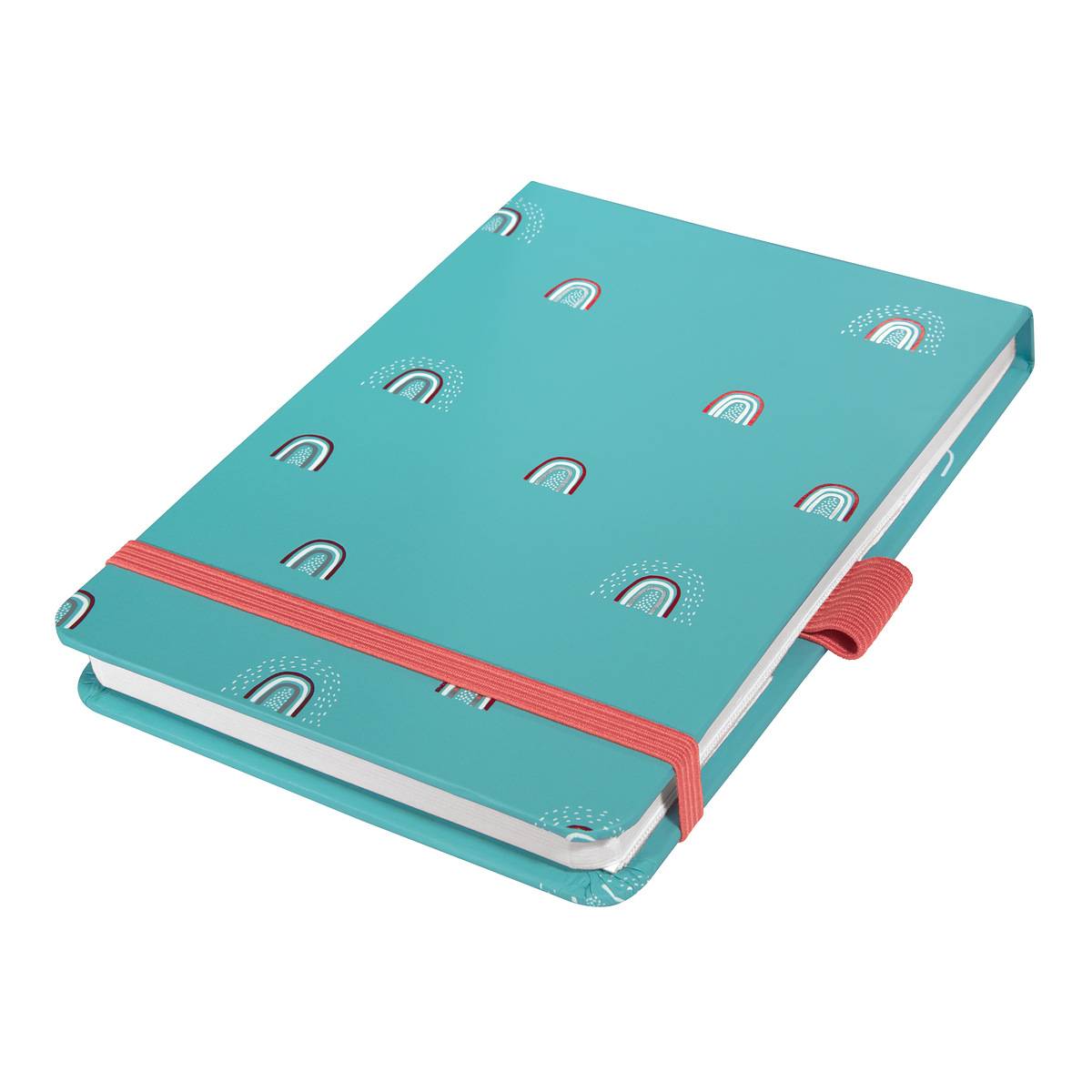 SIGEL Notizblock Jolie - Rainbow Turquoise - punktkariert (Dot-Lineatur) - A6+ - türkis - Hardcover - 158 S.