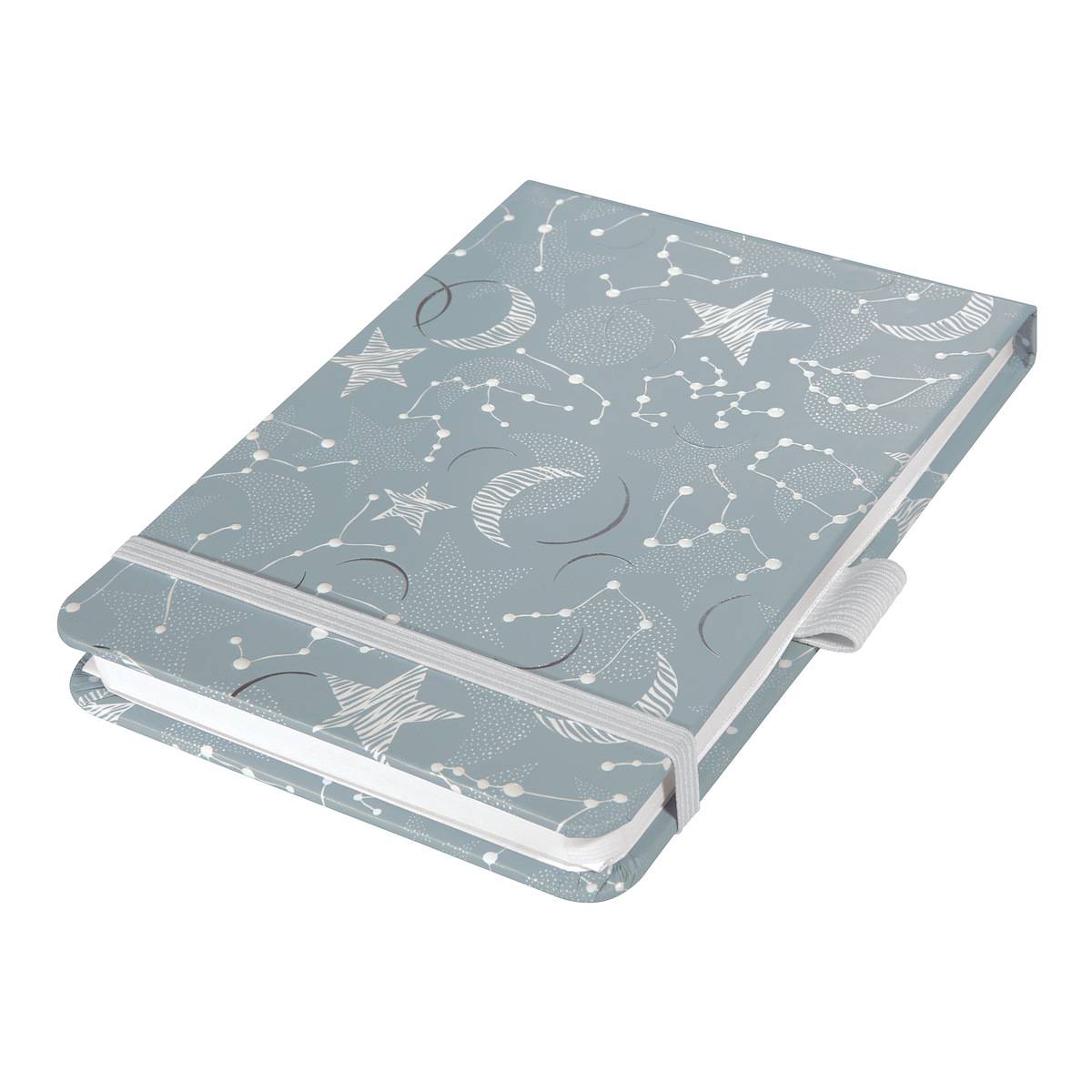 SIGEL Notizblock Jolie - Cosmic Fantasy Grey - punktkariert (Dot-Lineatur) - A6+ - grau, weiß - Hardcover - 158 S.