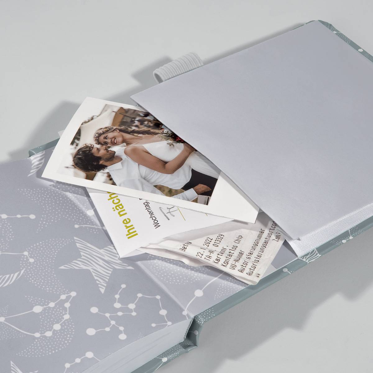 SIGEL Notizblock Jolie - Cosmic Fantasy Grey - punktkariert (Dot-Lineatur) - A6+ - grau, weiß - Hardcover - 158 S.