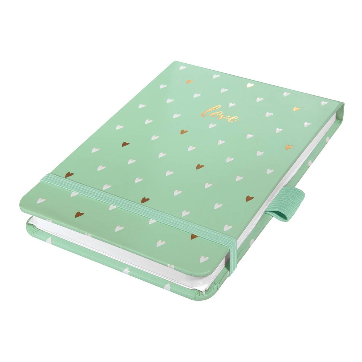 SIGEL Notizblock Jolie - Mint Love - punktkariert (Dot-Lineatur) - A6+ - mintgrün - Hardcover - 158 S.
