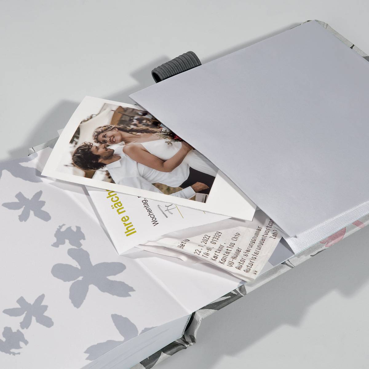 SIGEL Notizblock Jolie - Loose Florals Grey - punktkariert (Dot-Lineatur) - A6+ - grau, rosa - Hardcover - 158 S.