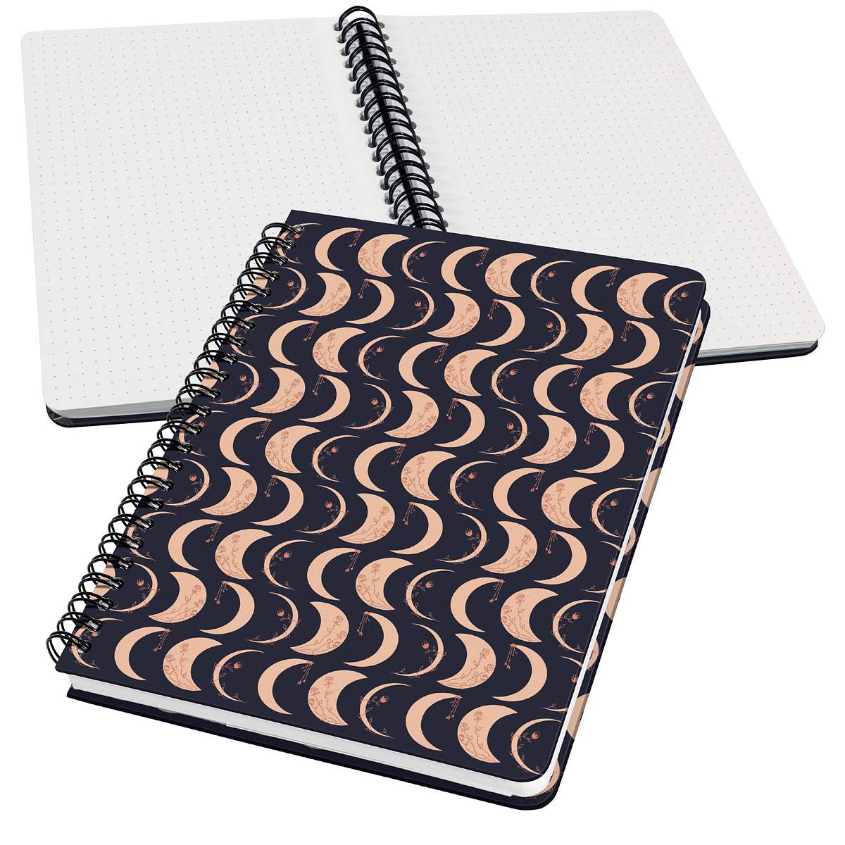 SIGEL Spiral-Notizbuch Jolie - Moonlight Melody - punktkariert (Dot-Lineatur) - 100 g/m² - ca. A5 - Hardcover