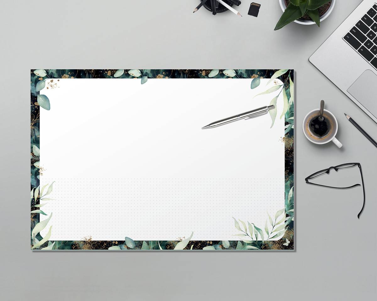 SIGEL Jolie Papier-Schreibunterlage Glamorous Leaves - A3 - 30 Blatt - FSC-zertifiziert