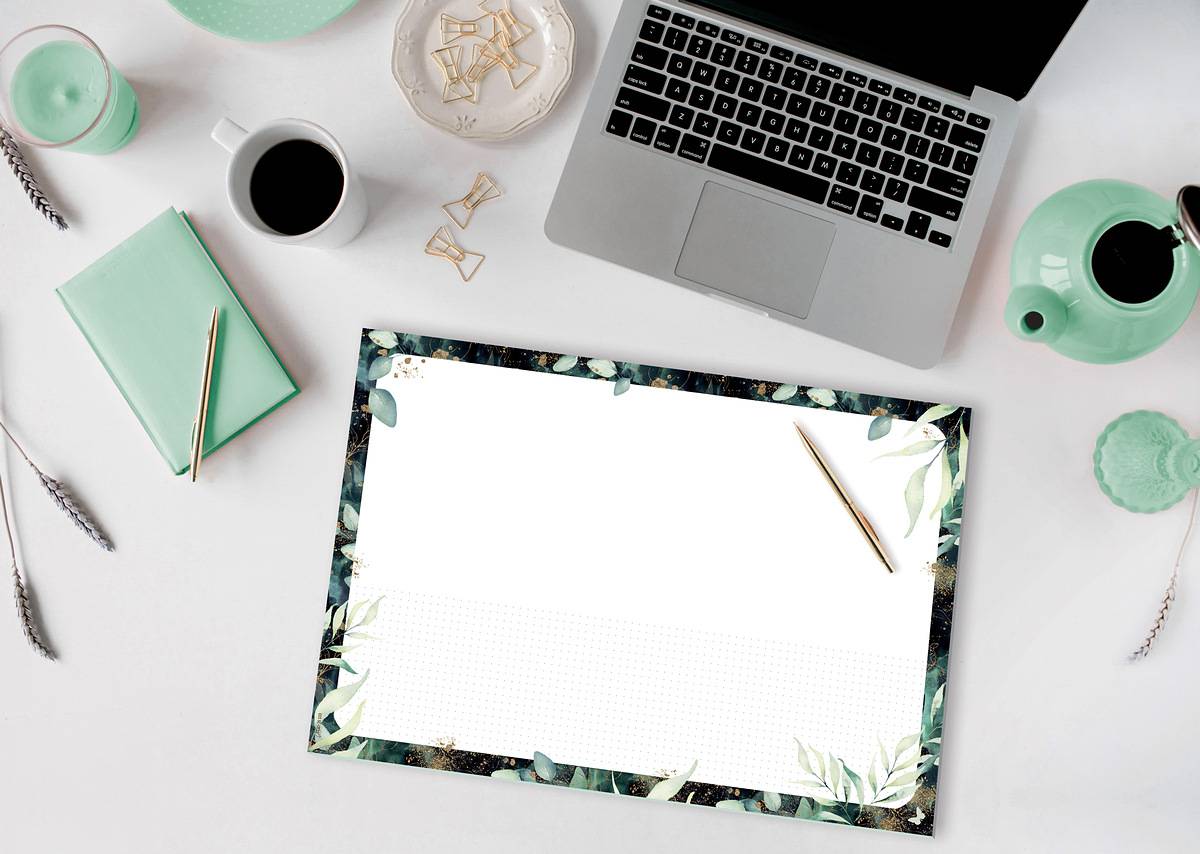 SIGEL Jolie Papier-Schreibunterlage Glamorous Leaves - A3 - 30 Blatt - FSC-zertifiziert