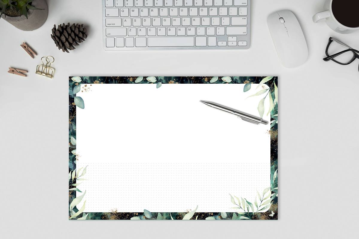 SIGEL Jolie Papier-Schreibunterlage Glamorous Leaves - A3 - 30 Blatt - FSC-zertifiziert