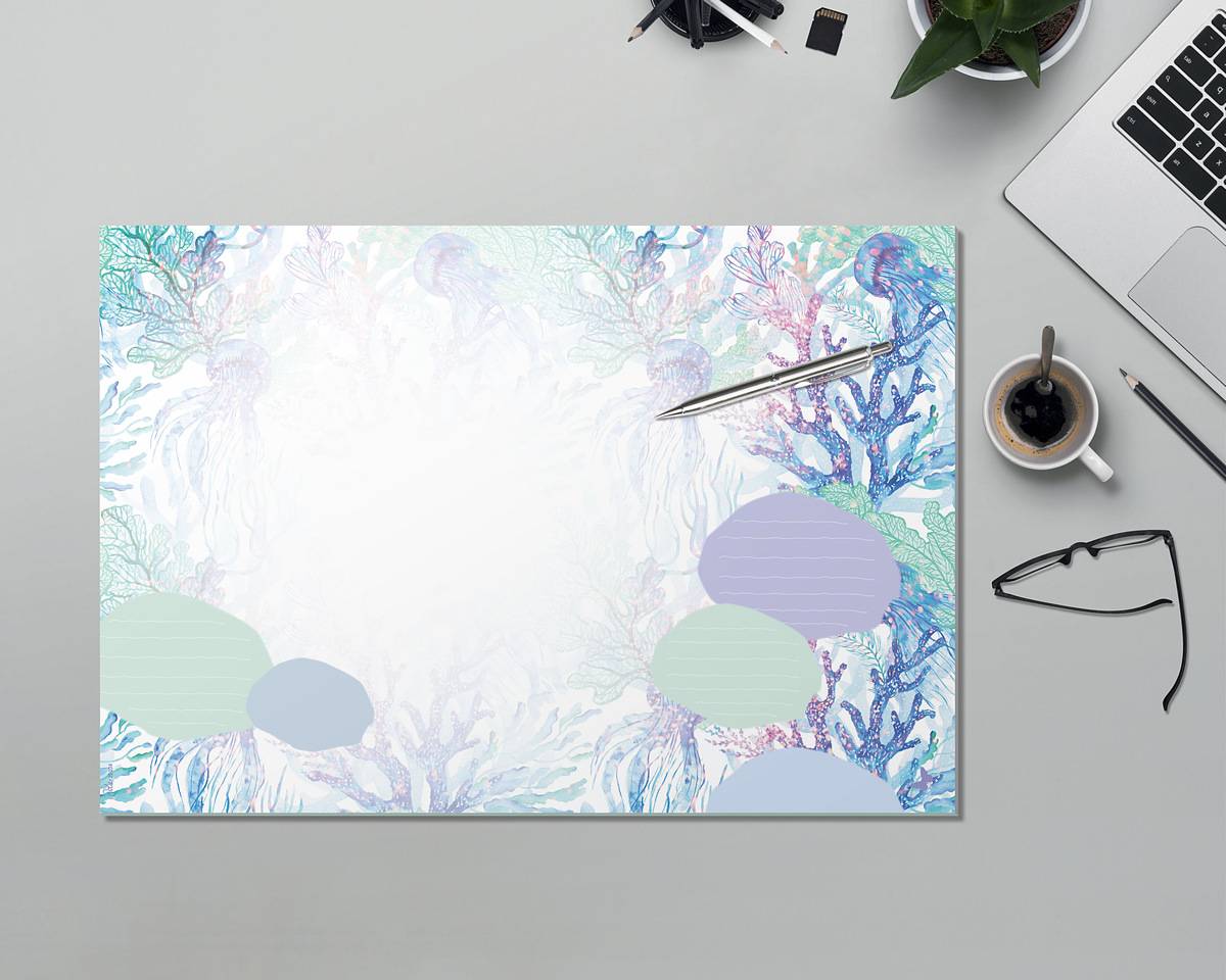 SIGEL Jolie Papier-Schreibunterlage Underwater Miracles - A3 - 30 Blatt - FSC-zertifiziert