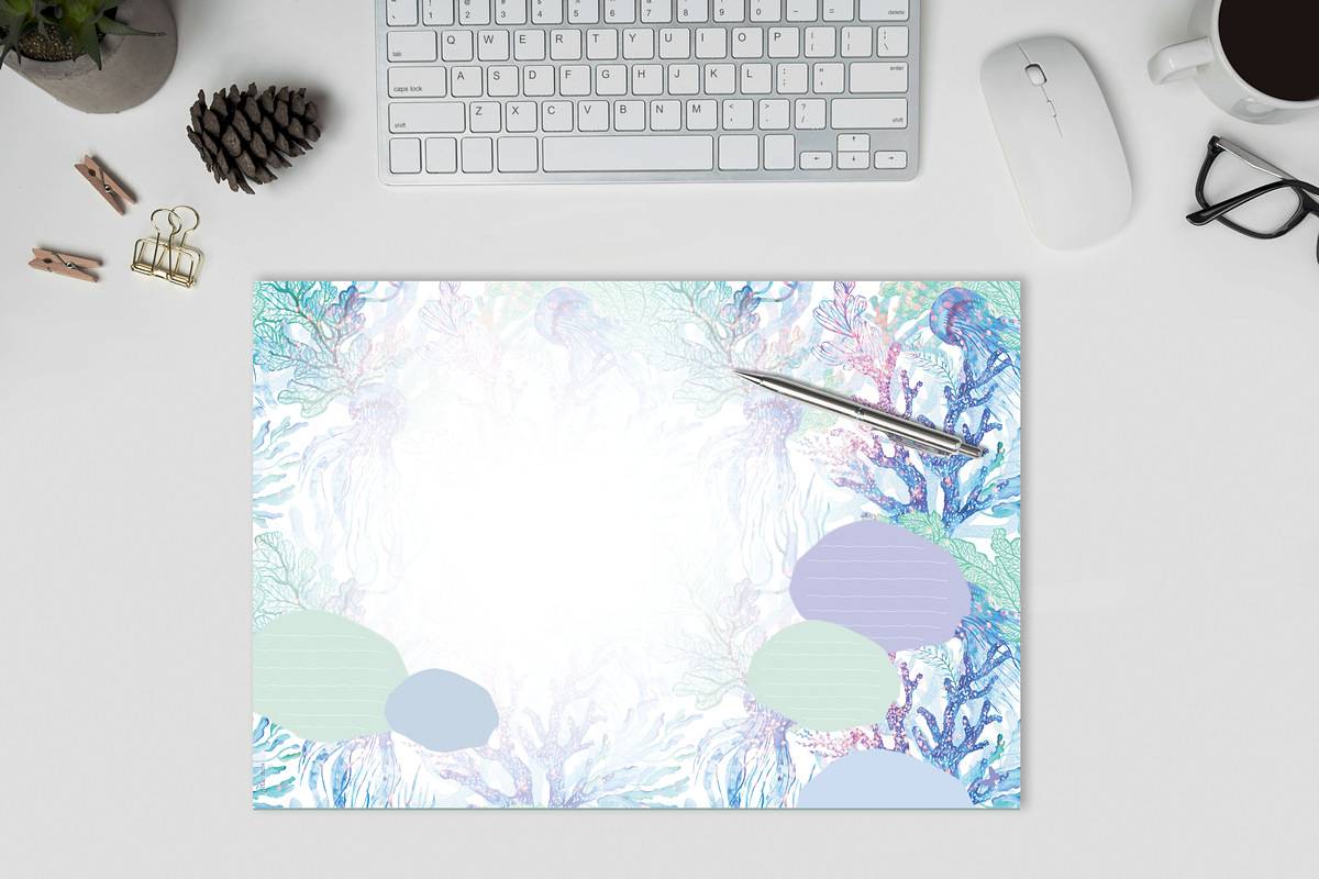 SIGEL Jolie Papier-Schreibunterlage Underwater Miracles - A3 - 30 Blatt - FSC-zertifiziert