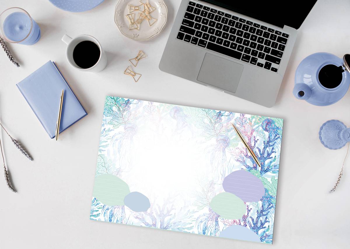 SIGEL Jolie Papier-Schreibunterlage Underwater Miracles - A3 - 30 Blatt - FSC-zertifiziert