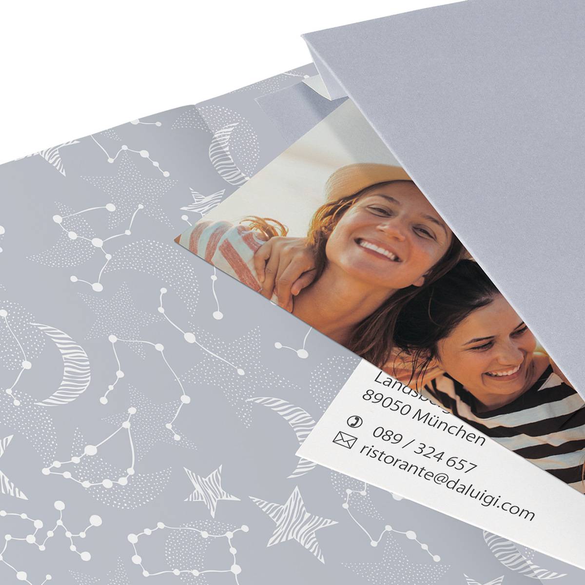 SIGEL Notizbuch Jolie - Cosmic Fantasy Black - liniert - ca. A5 - schwarz, weiß - Hardcover - 174 S. - FSC-zertifiziert