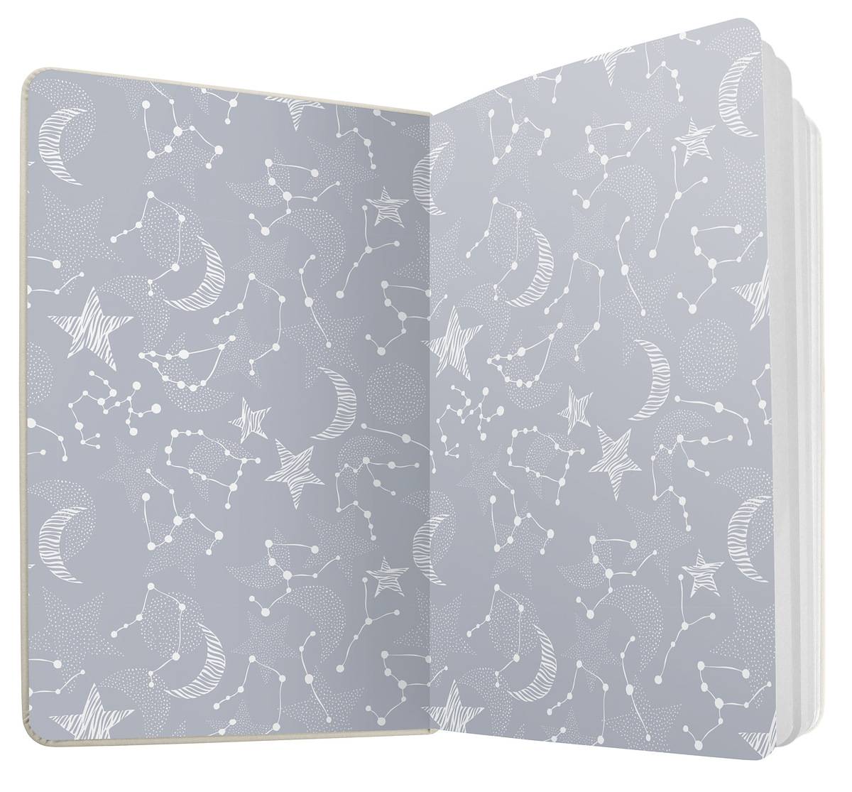 SIGEL Notizbuch Jolie - Cosmic Fantasy Black - liniert - ca. A5 - schwarz, weiß - Hardcover - 174 S. - FSC-zertifiziert